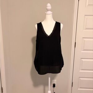 White House Black Market Black V-Neck Blouse